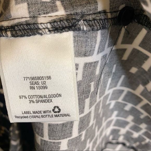 Covington Black & White Womens Button Up Short Sleeve Blouse Shirt Size XL - Picture 5 of 6